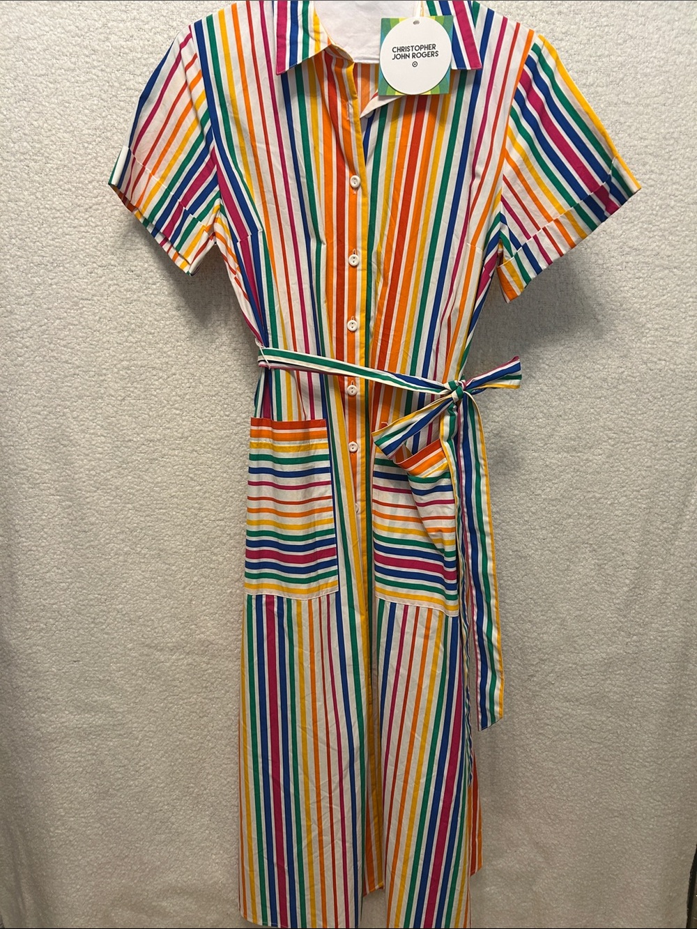 Christopher John Rogers for Target multicolor Rainbow Stripe Shirt Dress